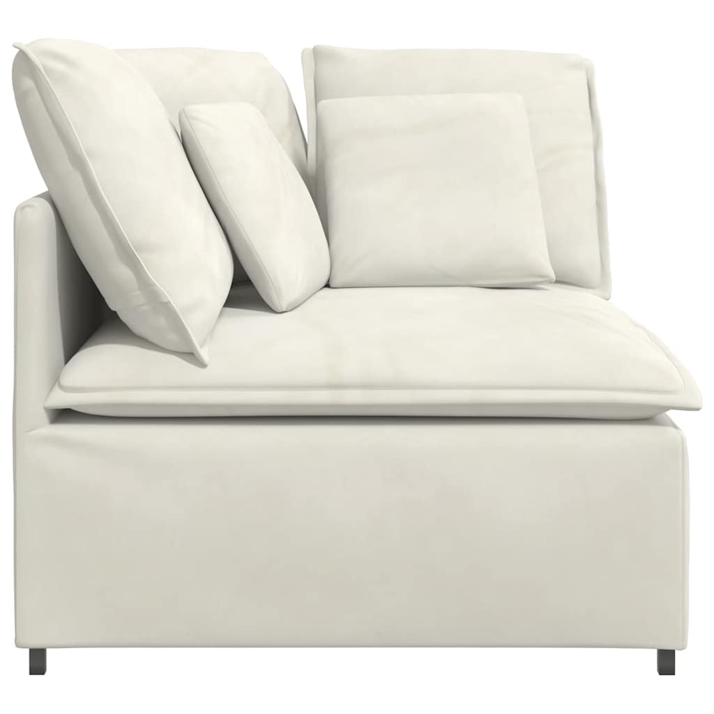 vidaXL Modulares Sofa Eckmodul mit Kissen Creme 100 cm