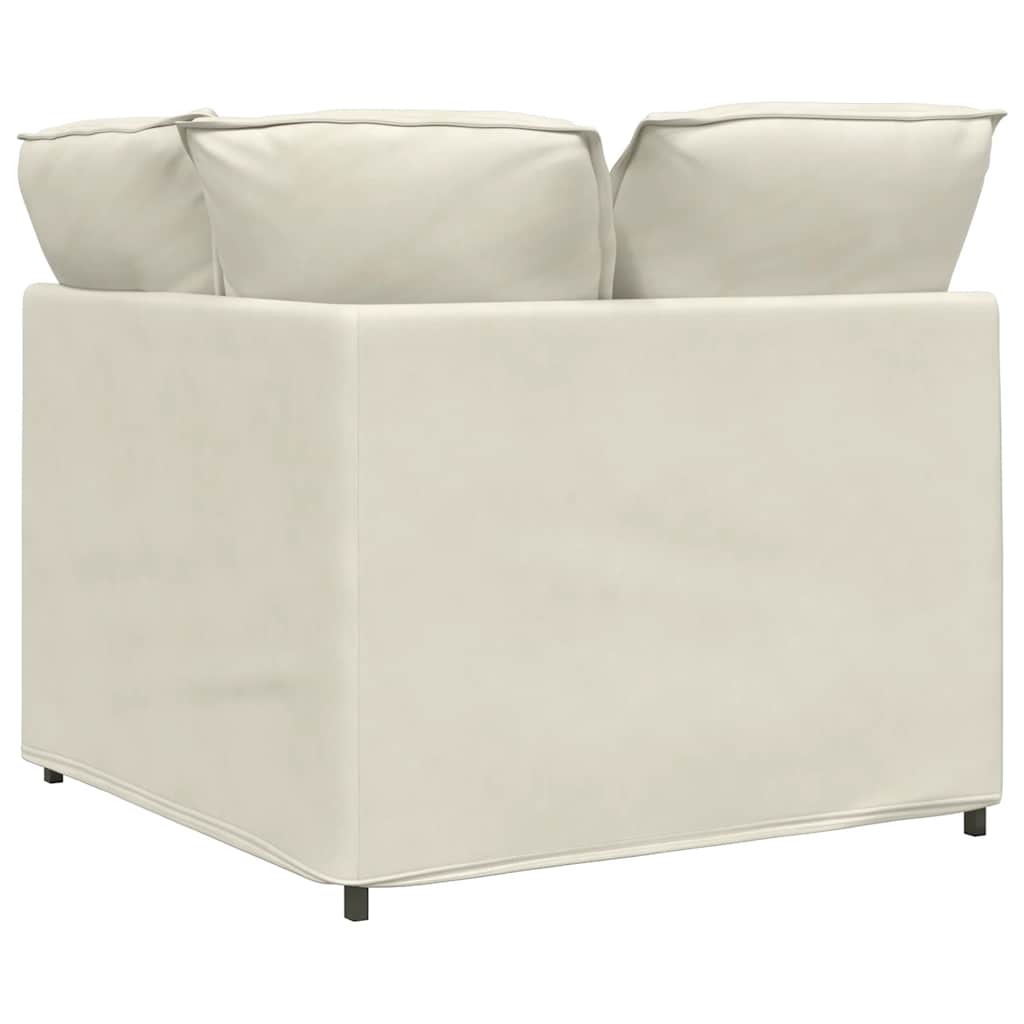 vidaXL Modulares Sofa Eckmodul mit Kissen Creme 100 cm