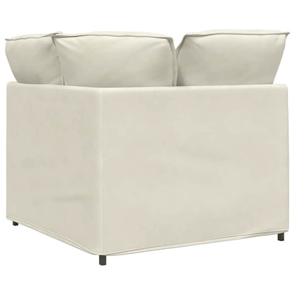 vidaXL Modulares Sofa Eckmodul mit Kissen Creme 100 cm