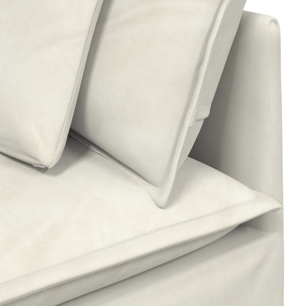 vidaXL Modulares Sofa Eckmodul mit Kissen Creme 100 cm