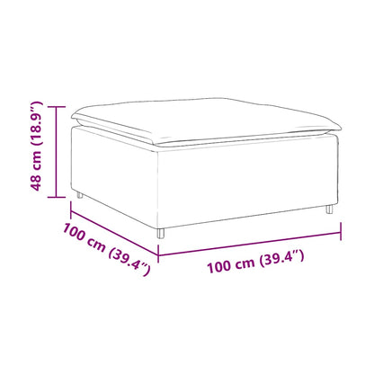 vidaXL Modulares Sofa-Fußhocker-Modul Hellgrau 100 x 100 x 48 cm