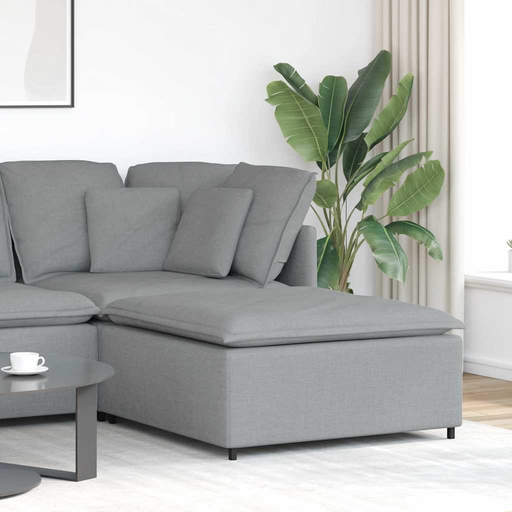 vidaXL Modulares Sofa-Fußhocker-Modul Hellgrau 100 x 100 x 48 cm