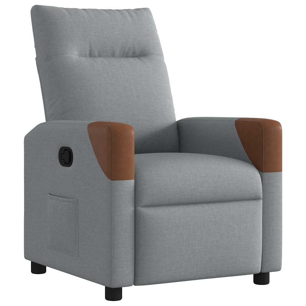 vidaXL Fauteuil relax Gris clair Tissu