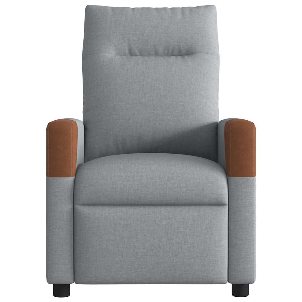 vidaXL Fauteuil relax Gris clair Tissu