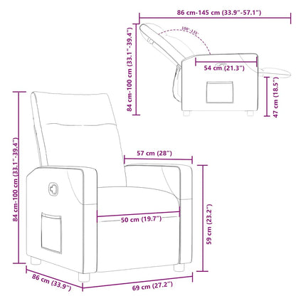 vidaXL Fauteuil relax Gris clair Tissu