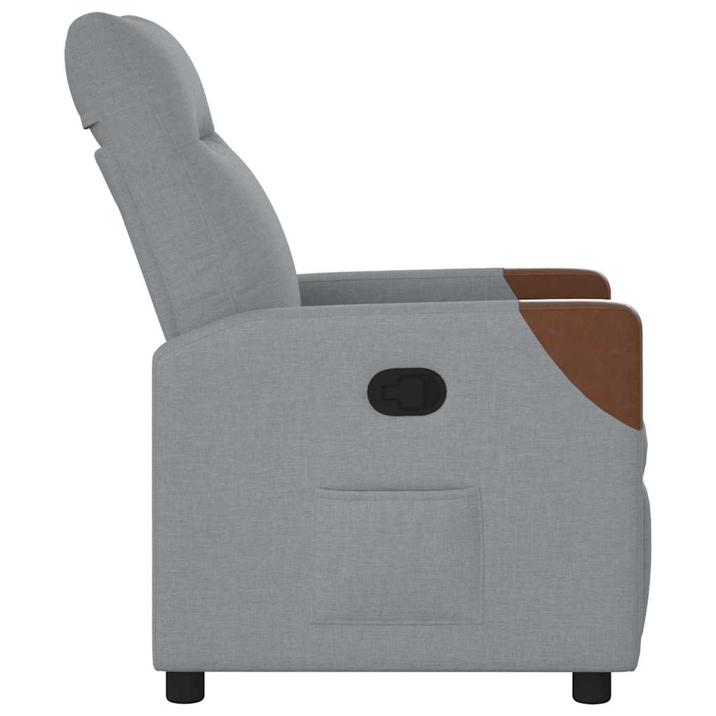 vidaXL Fauteuil relax Gris clair Tissu