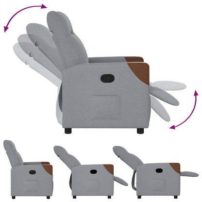 vidaXL Fauteuil relax Gris clair Tissu