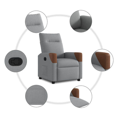 vidaXL Fauteuil relax Gris clair Tissu
