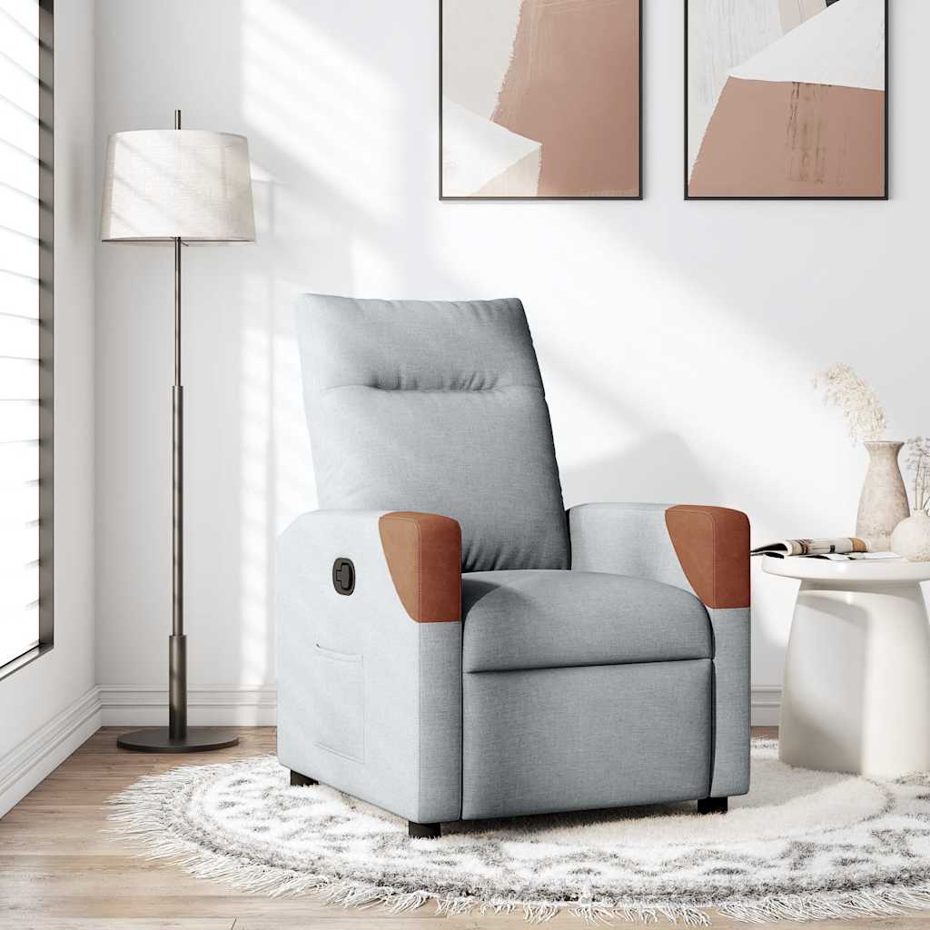 vidaXL Fauteuil relax Gris clair Tissu