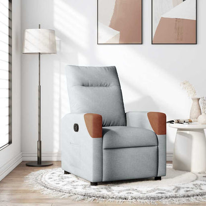 vidaXL Fauteuil relax Gris clair Tissu