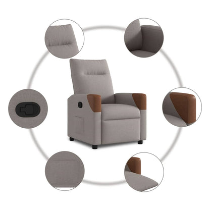 vidaXL Fauteuil relax Taupe Tissu