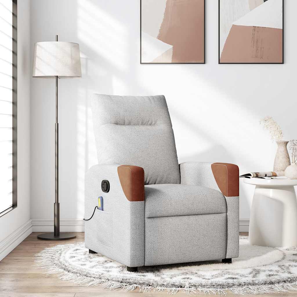 vidaXL Massagesessel Wolkengrau Stoff