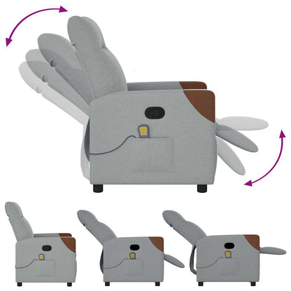 vidaXL Massagesessel Hellgrau Stoff