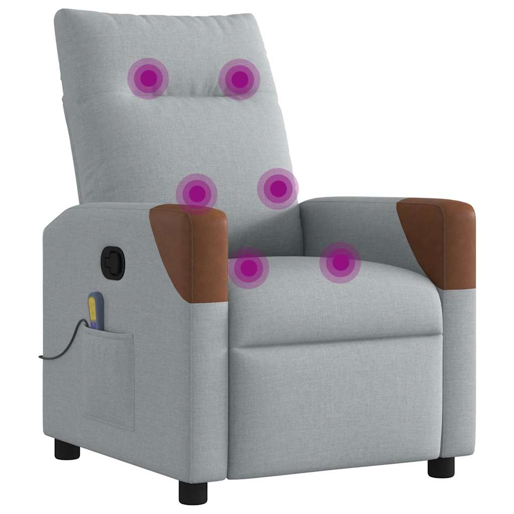 vidaXL Massagesessel Hellgrau Stoff