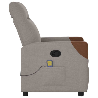 vidaXL Massagesessel Taupe Stoff