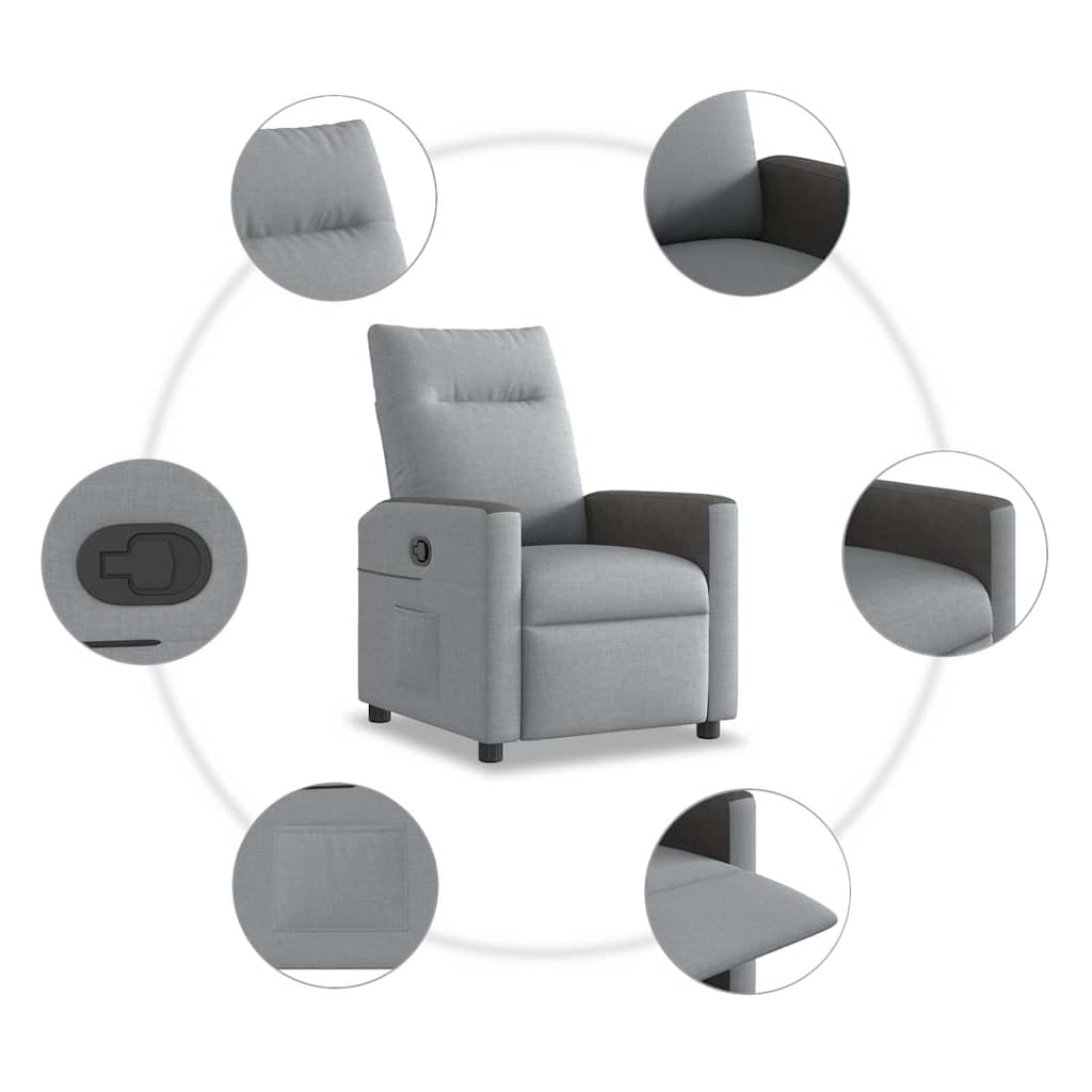 vidaXL Relaxsessel Hellgrau Stoff