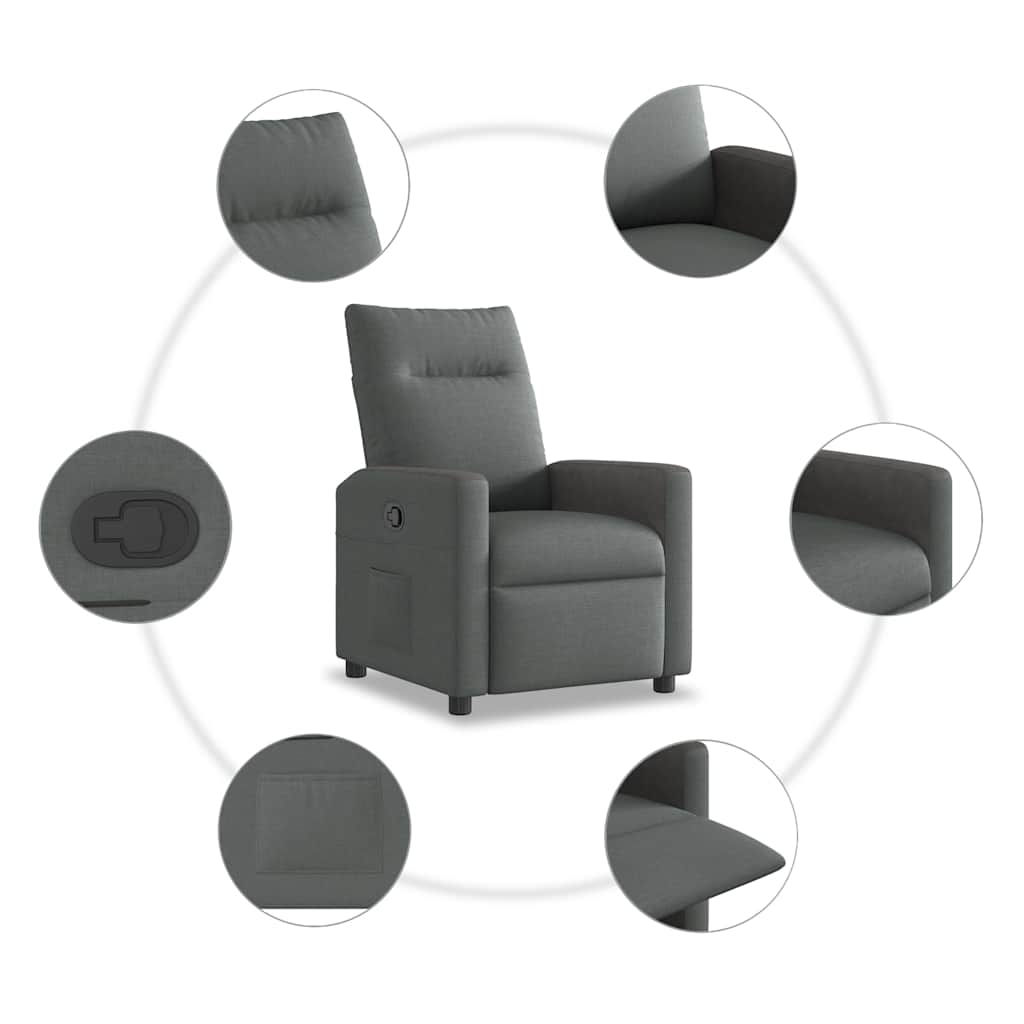 vidaXL Relaxsessel Dunkelgrau Stoff