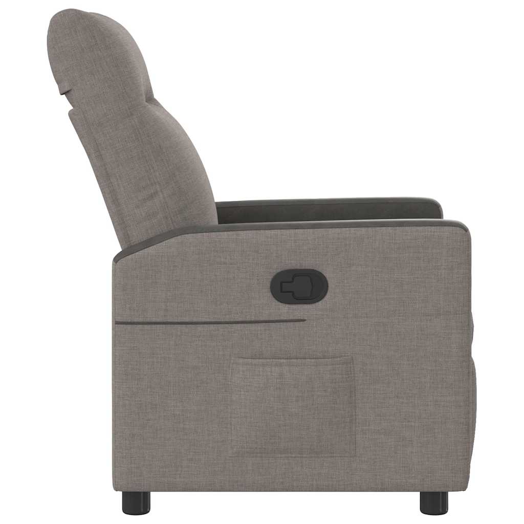 vidaXL Fauteuil relax Taupe Tissu