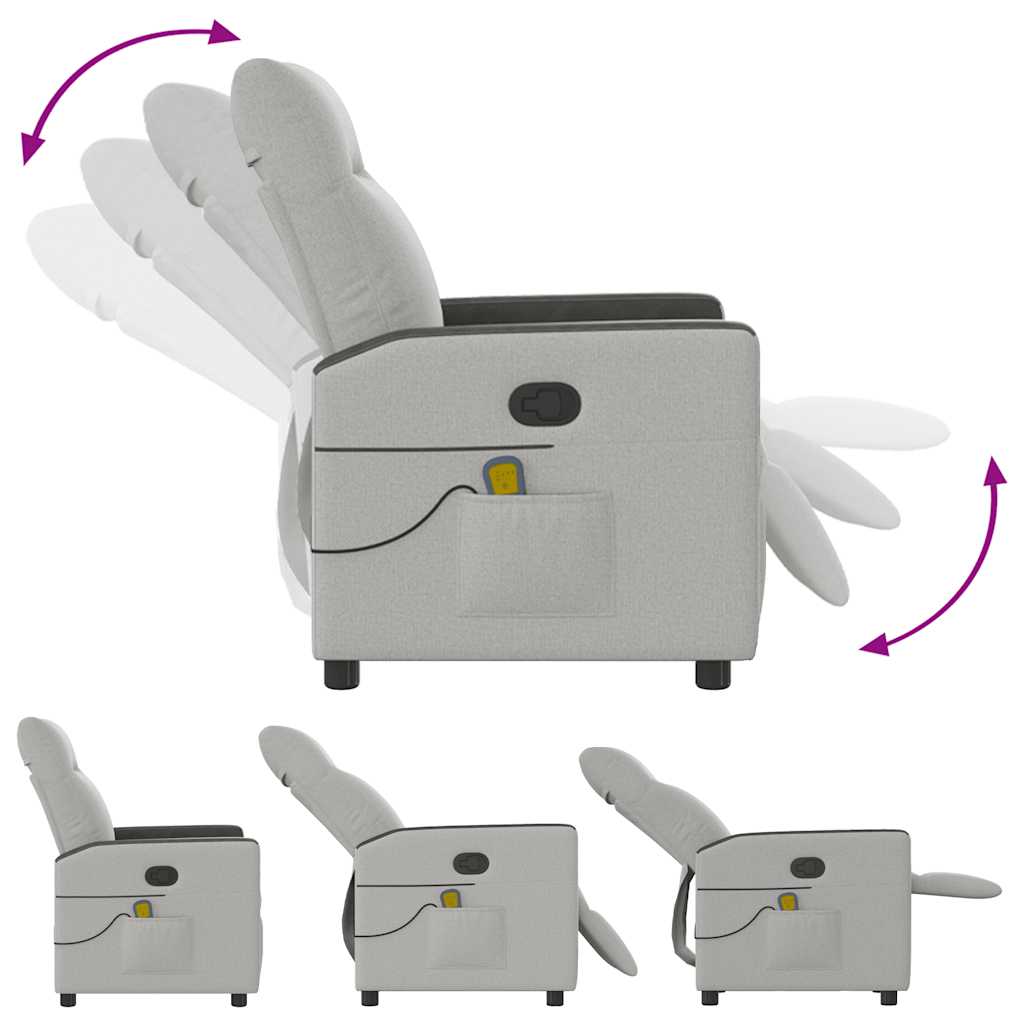 vidaXL Massagesessel Wolkengrau Stoff
