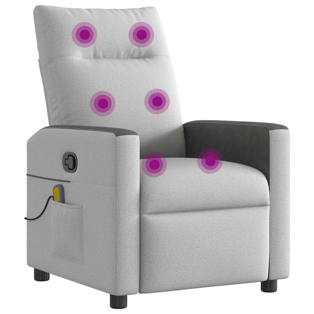 vidaXL Massagesessel Wolkengrau Stoff