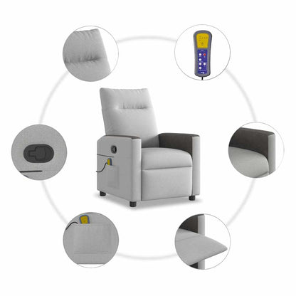 vidaXL Massagesessel Wolkengrau Stoff