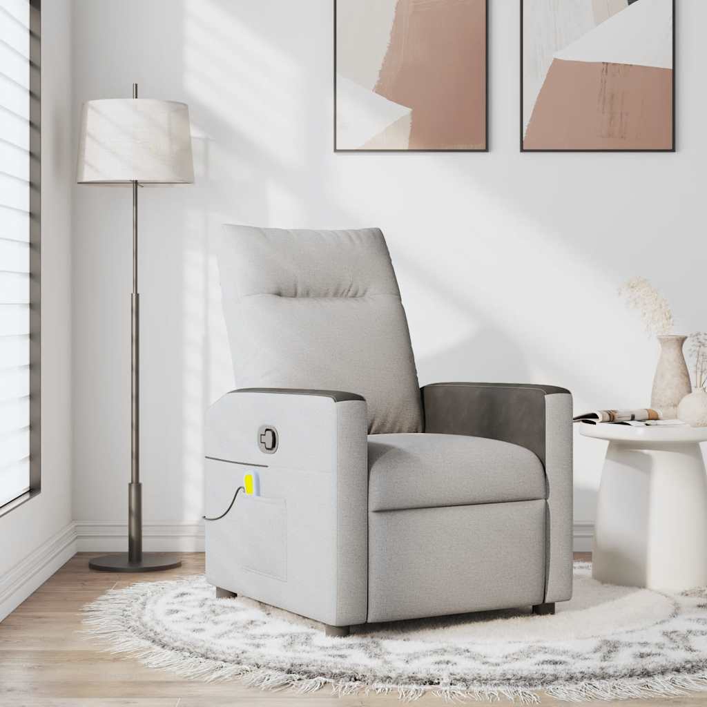vidaXL Massagesessel Wolkengrau Stoff