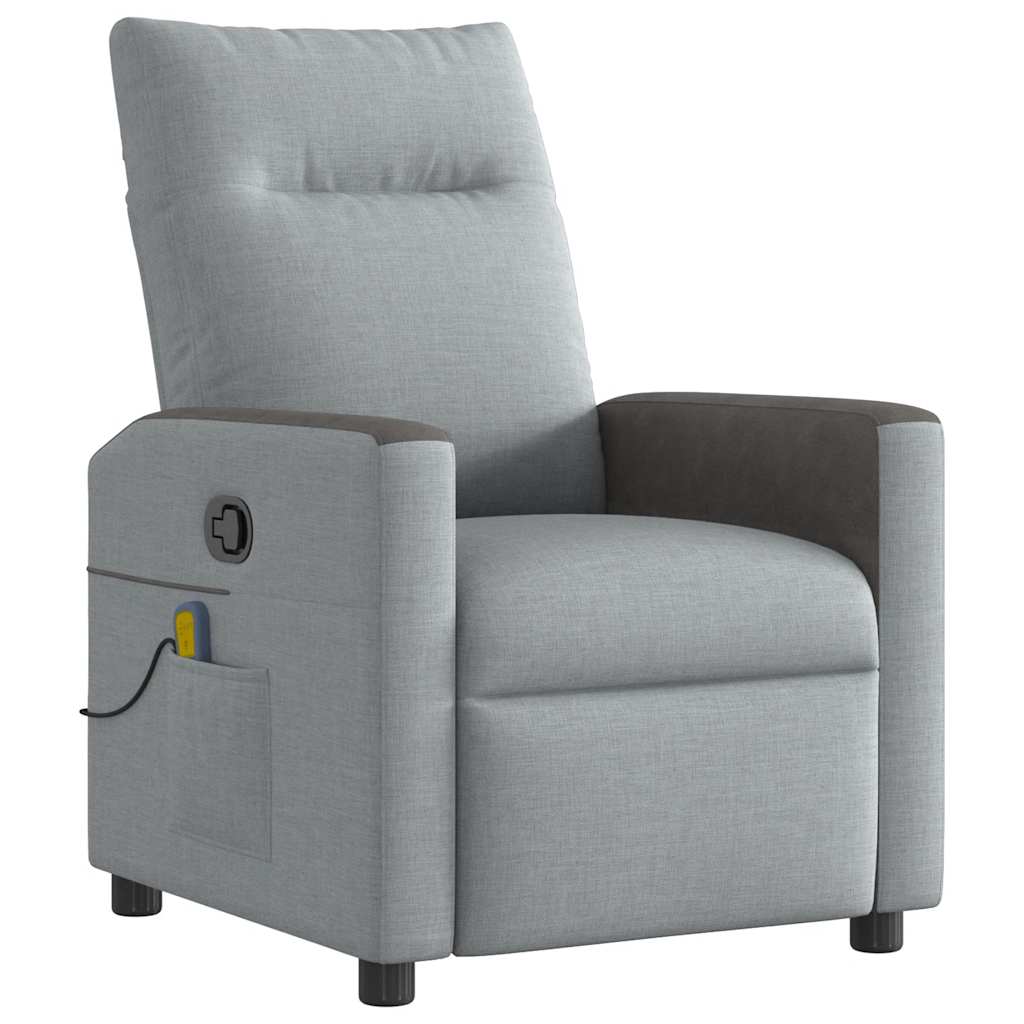vidaXL Massagesessel Hellgrau Stoff