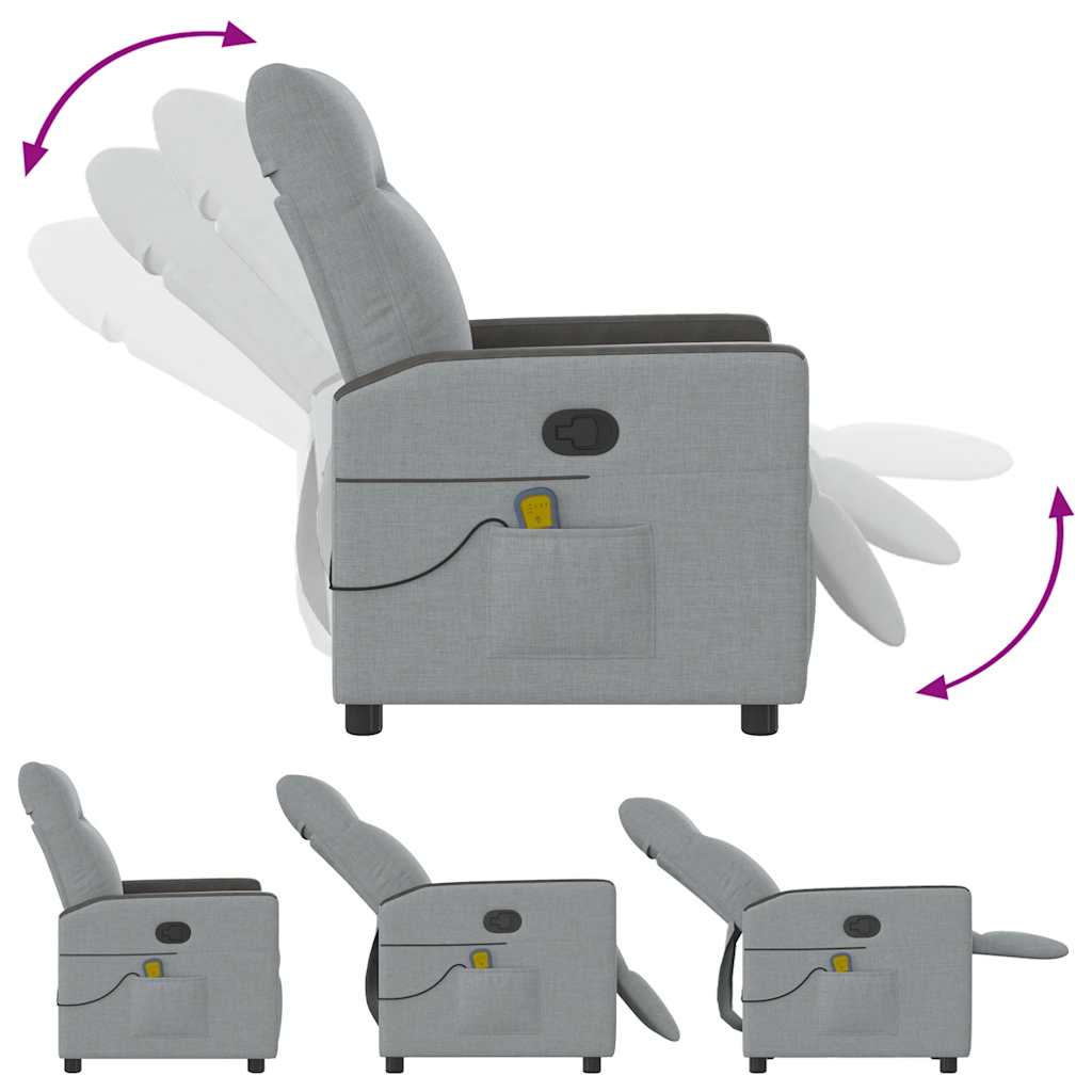 vidaXL Massagesessel Hellgrau Stoff