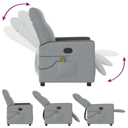 vidaXL Massagesessel Hellgrau Stoff