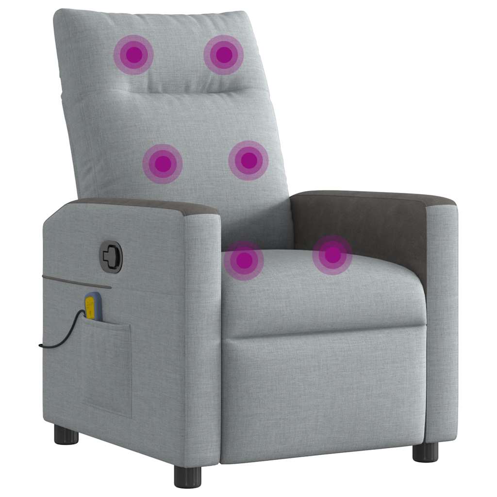 vidaXL Massagesessel Hellgrau Stoff