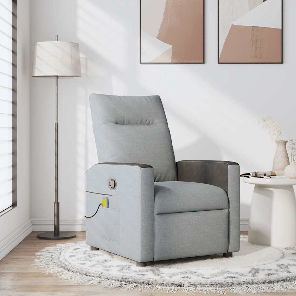 vidaXL Massagesessel Hellgrau Stoff