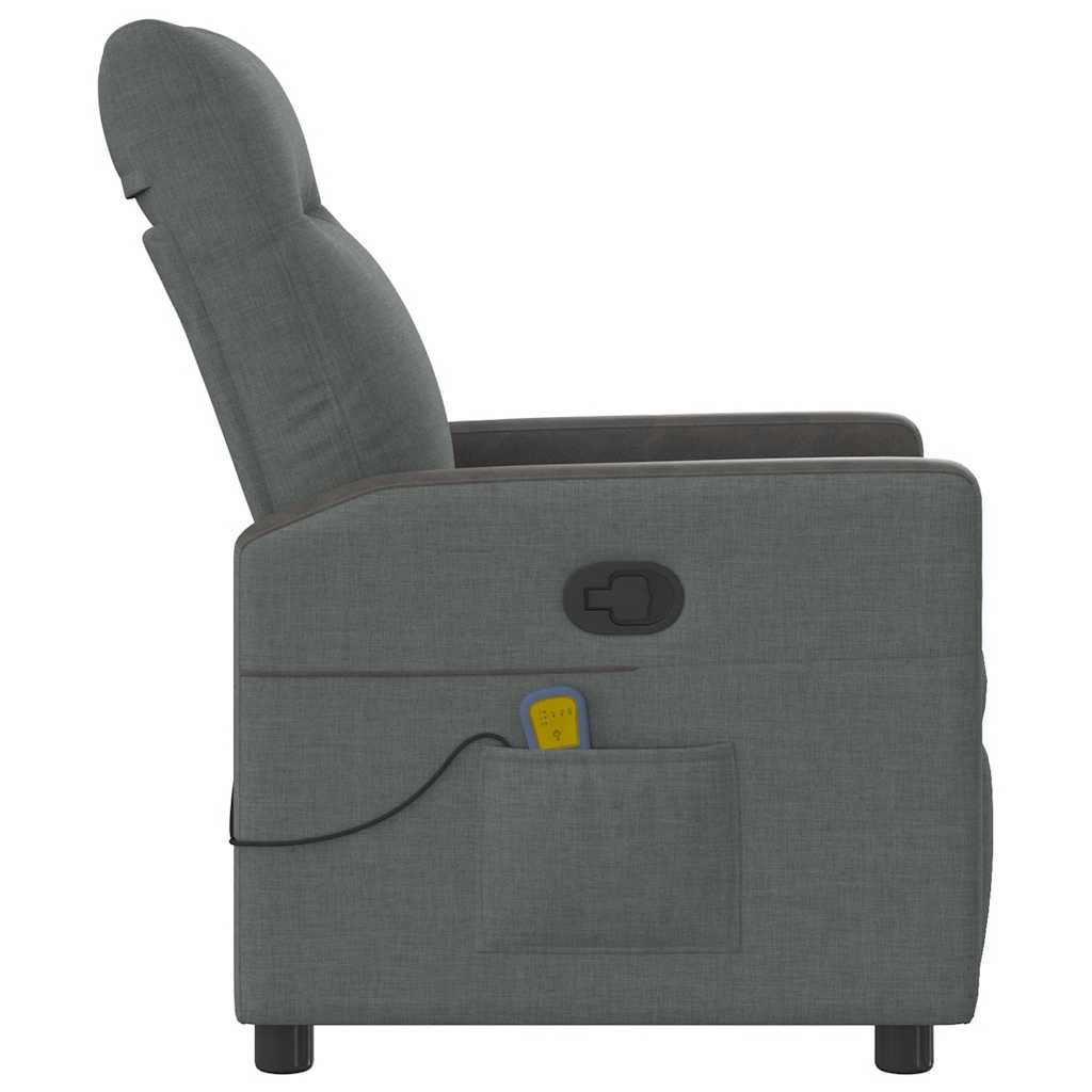 vidaXL Massage-Relaxsessel, Stoff, Dunkelgrau