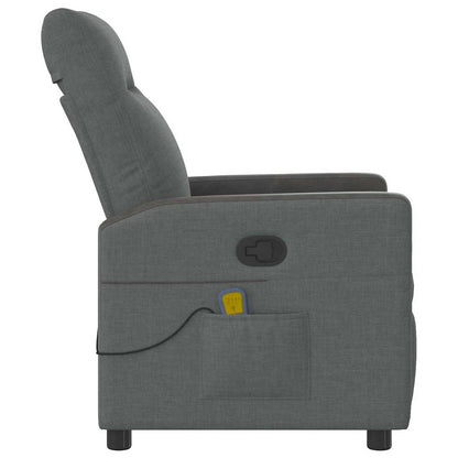 vidaXL Massage-Relaxsessel, Stoff, Dunkelgrau