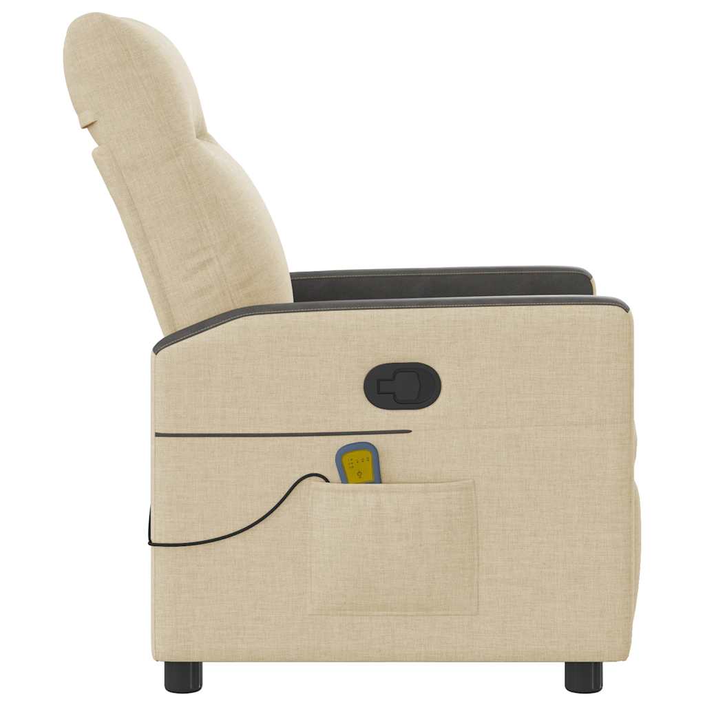 vidaXL Massagesessel Creme Stoff