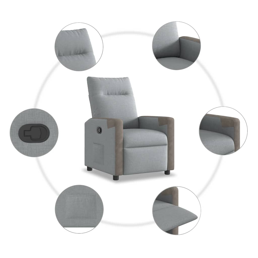 vidaXL Relaxsessel Hellgrau Stoff
