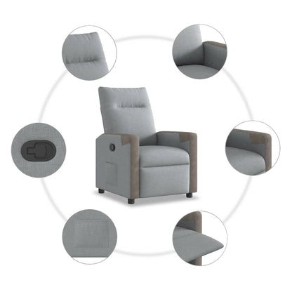 vidaXL Relaxsessel Hellgrau Stoff