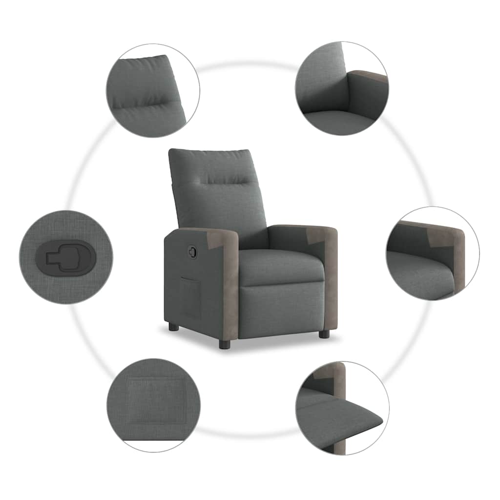 vidaXL Relaxsessel Dunkelgrau Stoff