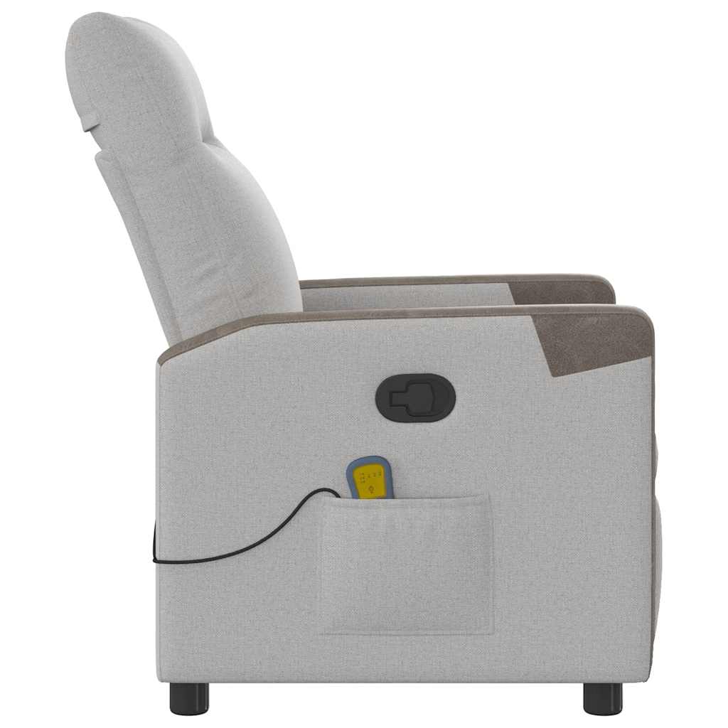 vidaXL Massagesessel Wolkengrau Stoff