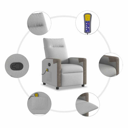 Massagesessel Wolkengrau Stoff