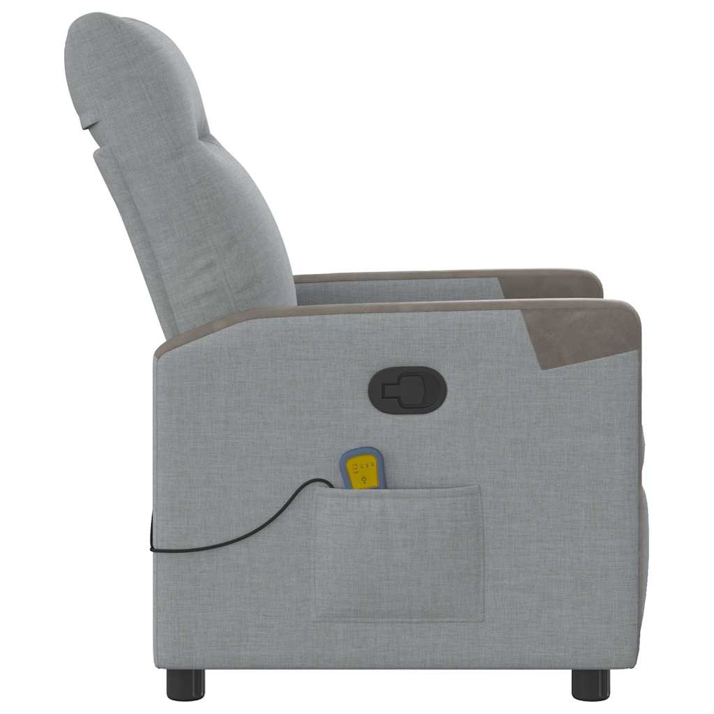 vidaXL Massagesessel Hellgrau Stoff