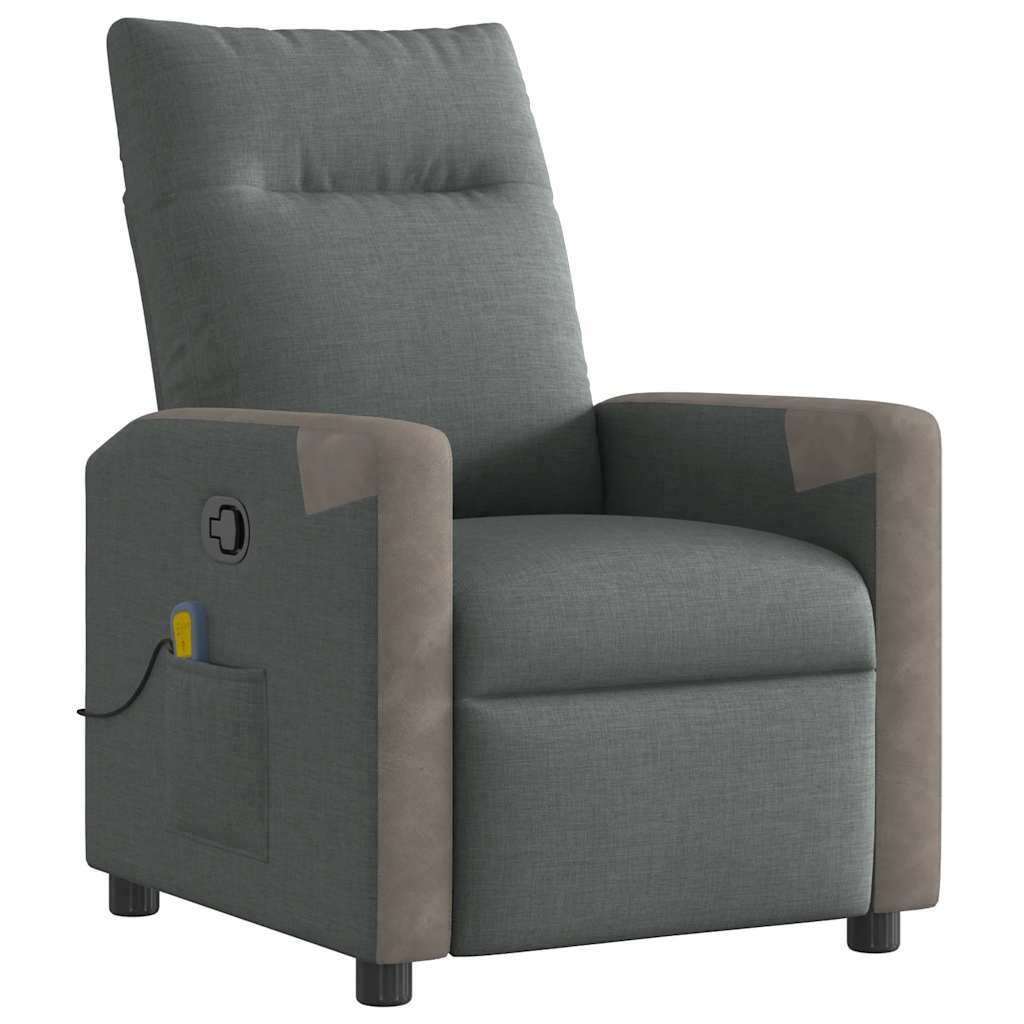 vidaXL Massagesessel Dunkelgrau Stoff