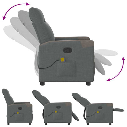 vidaXL Massagesessel Dunkelgrau Stoff