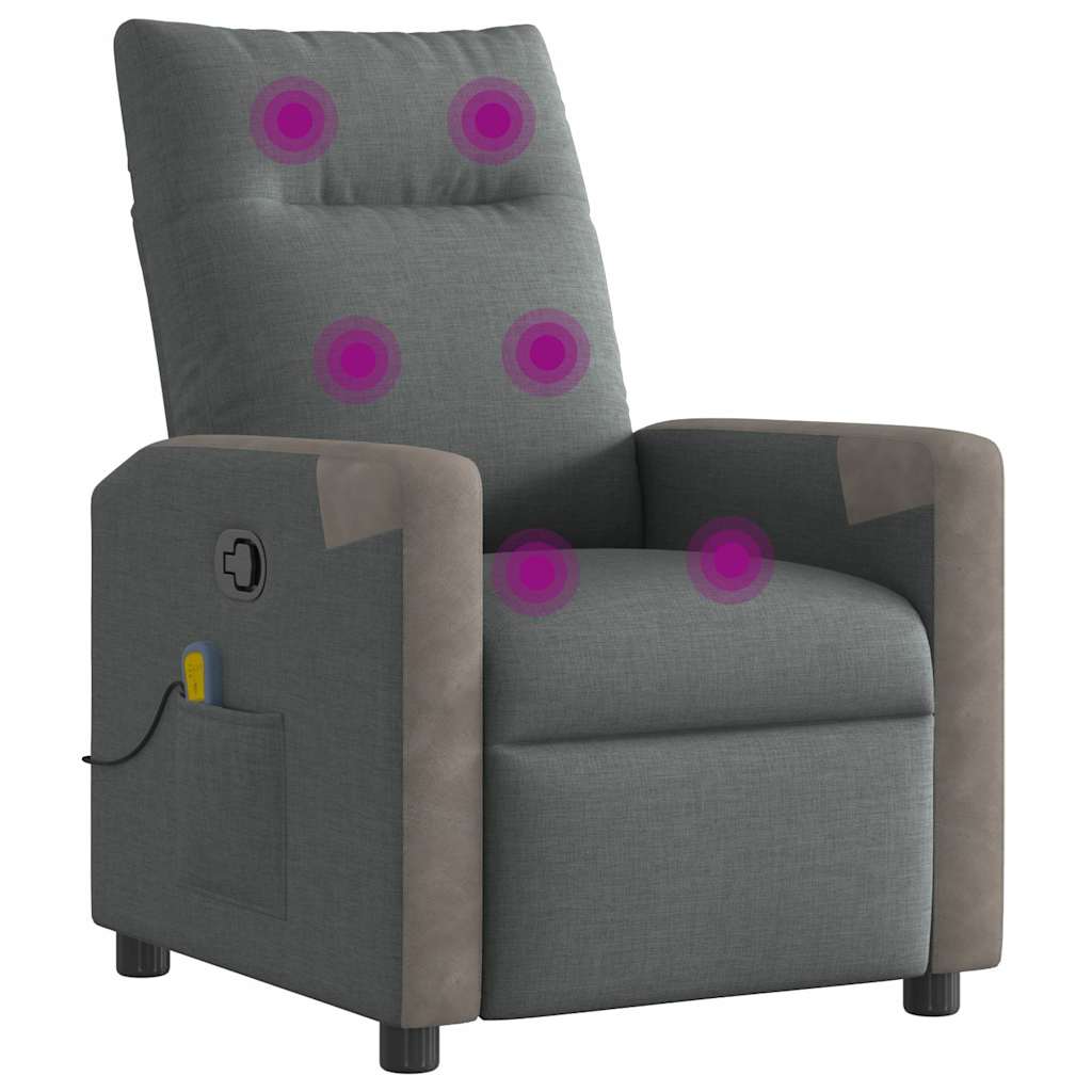 vidaXL Massagesessel Dunkelgrau Stoff