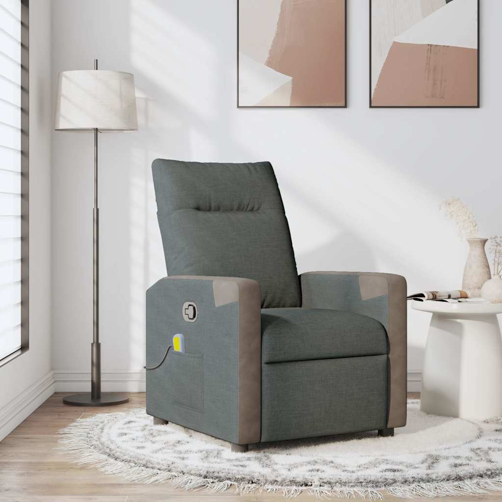 vidaXL Massagesessel Dunkelgrau Stoff