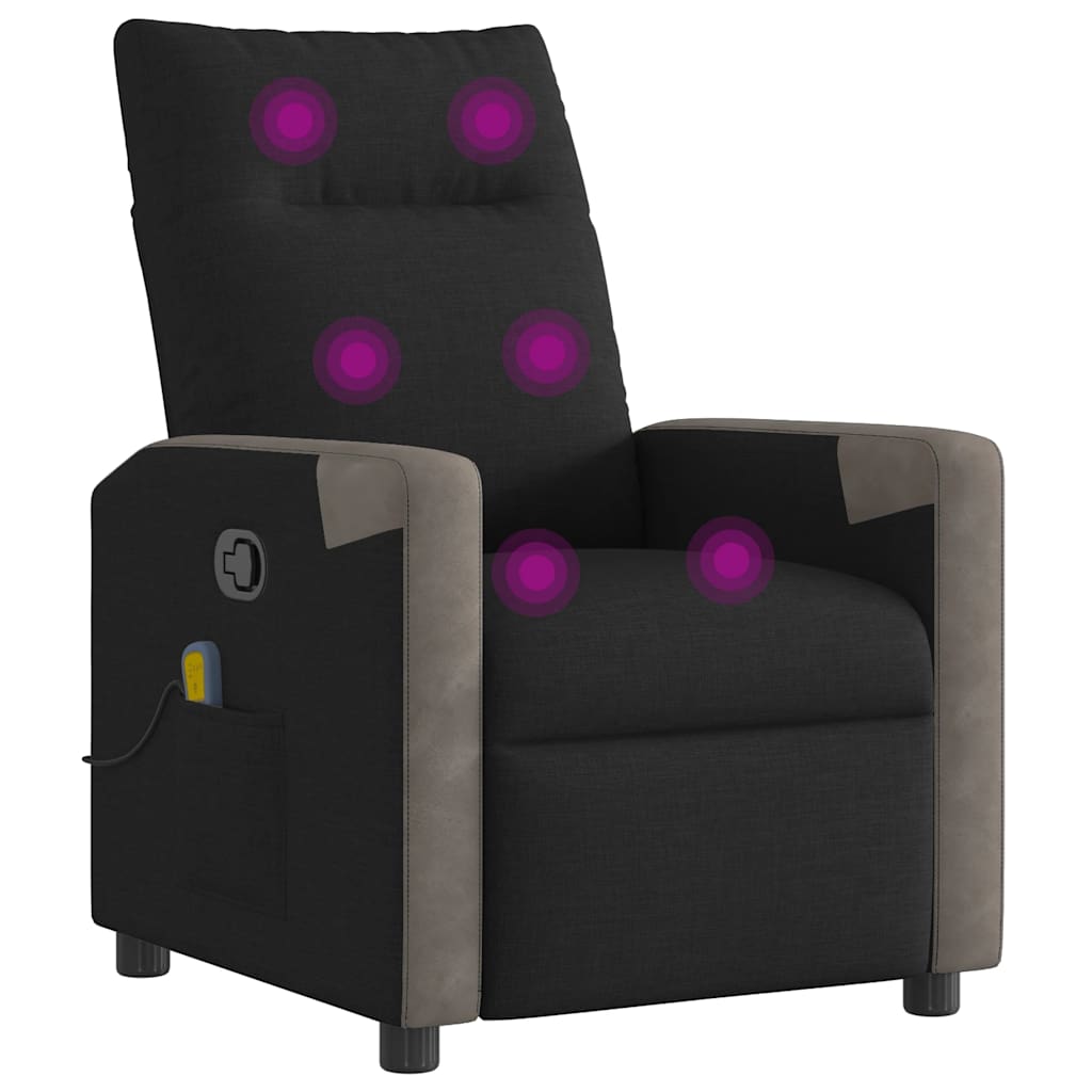 vidaXL Massagesessel Schwarz Stoff