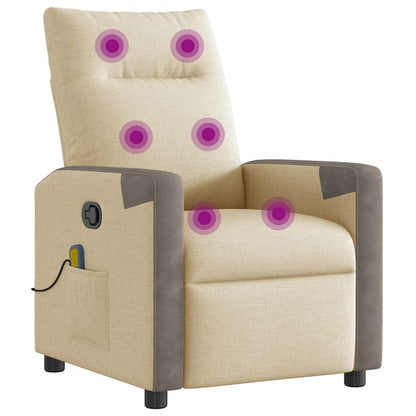 Massagesessel Creme Stoff