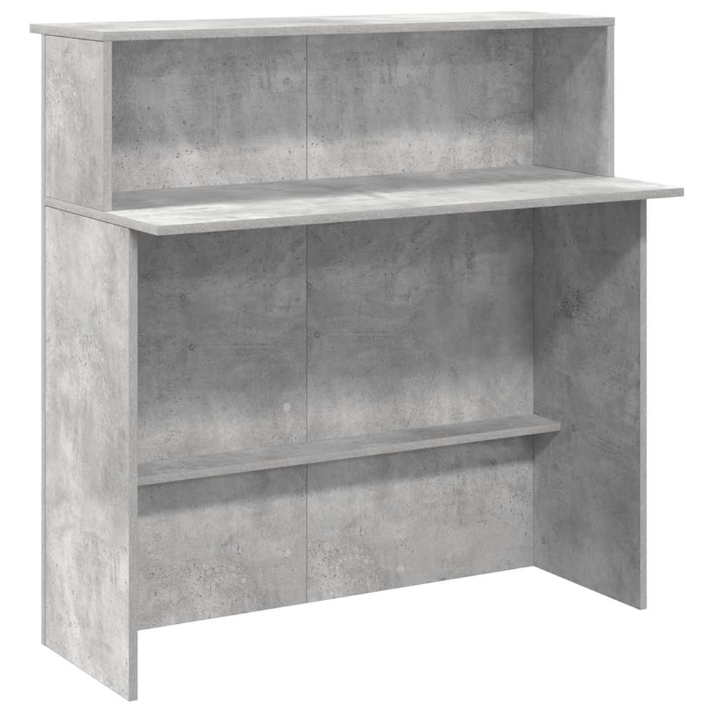 vidaXL Empfangstheke Betongrau 100x50x103,5 cm Holzwerkstoff