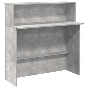 vidaXL Empfangstheke Betongrau 100x50x103,5 cm Holzwerkstoff