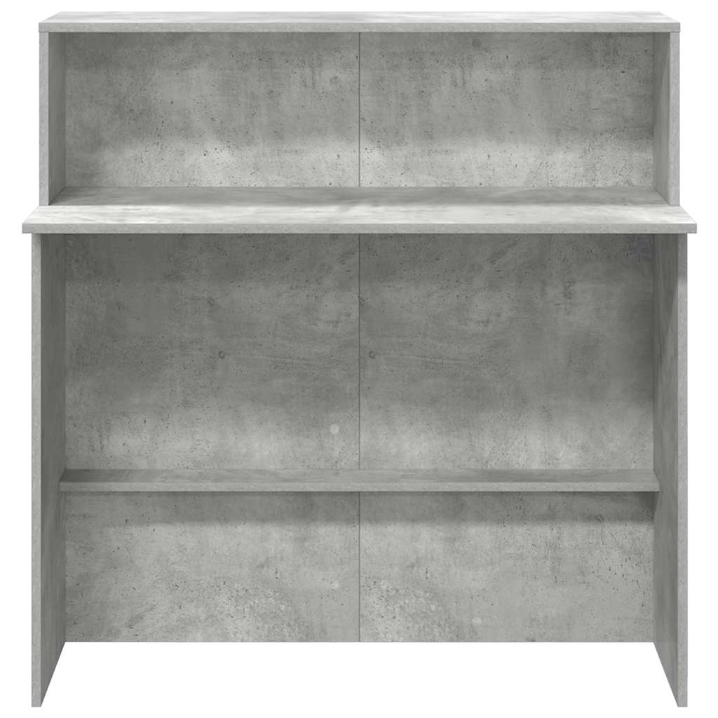 vidaXL Empfangstheke Betongrau 100x50x103,5 cm Holzwerkstoff