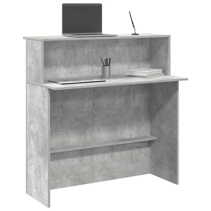 vidaXL Empfangstheke Betongrau 100x50x103,5 cm Holzwerkstoff